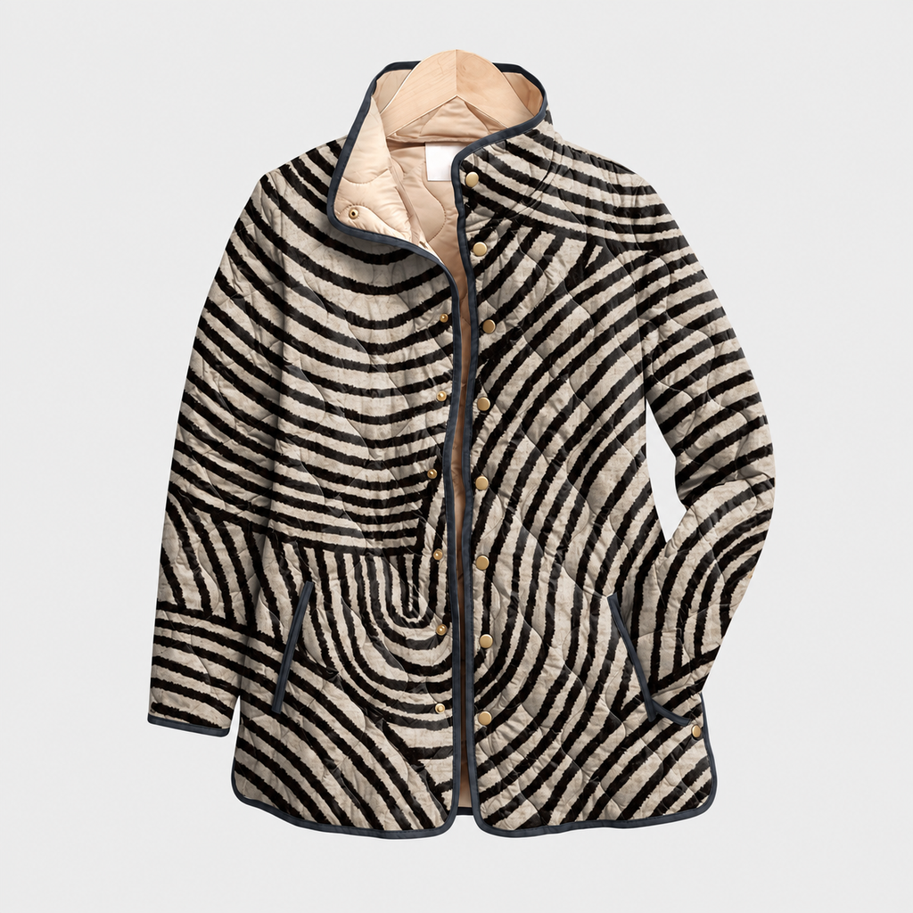 Sylvia™ | Hand-Drawn Circle Quilted Jacket