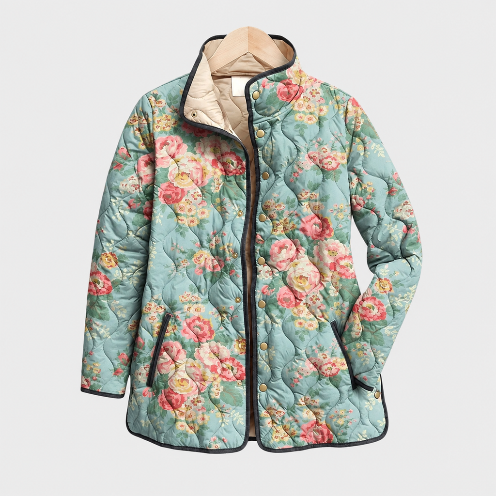 Annette™ | Celadon Rose Quilted Jacket