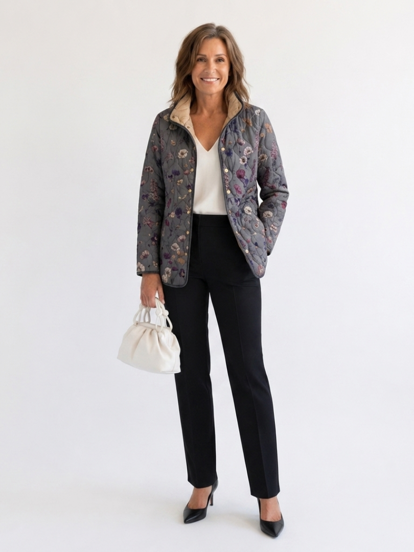 Jacqueline™ | Pressed Floral Quilted Jacket