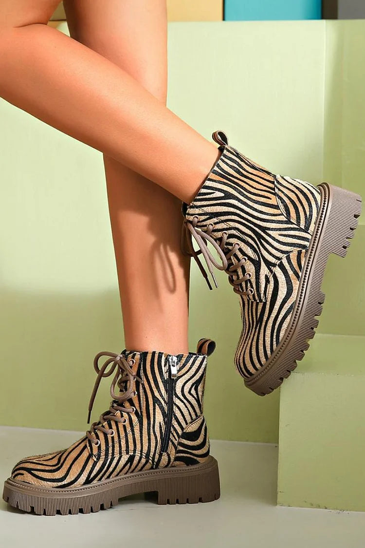  STELLA | BOLD ZEBRA LACE BOOTS