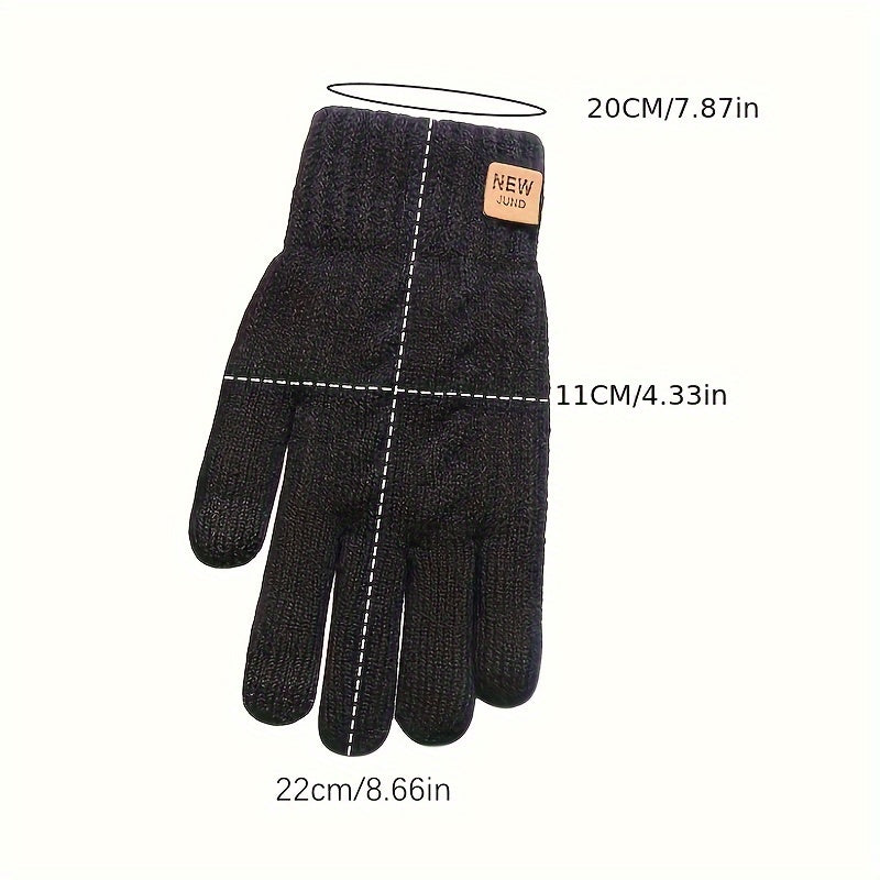 FLEECE-LINED KNIT GLOVES