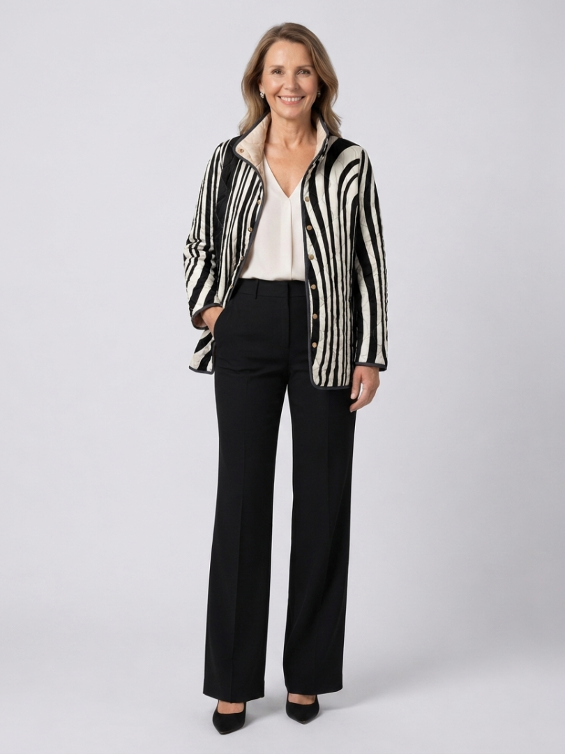 Edith™ | Graphic Zebra Quilted Jacket