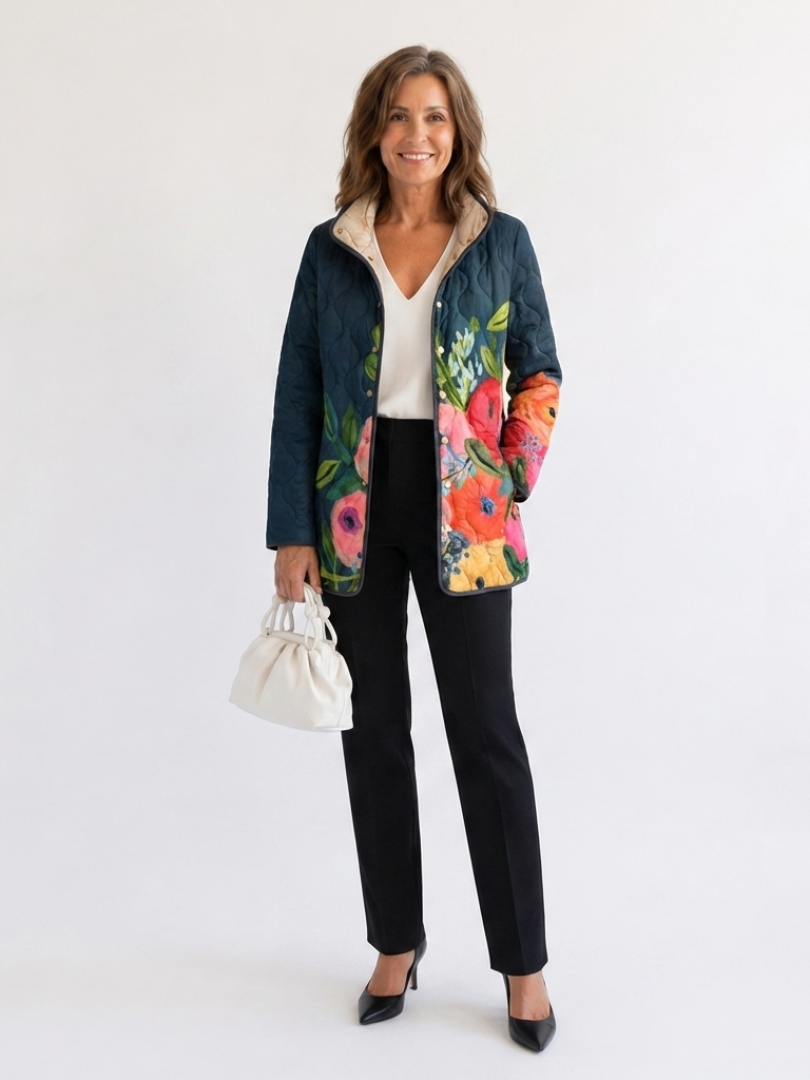 Virginia™ | Midnight Floral Quilted Jacket