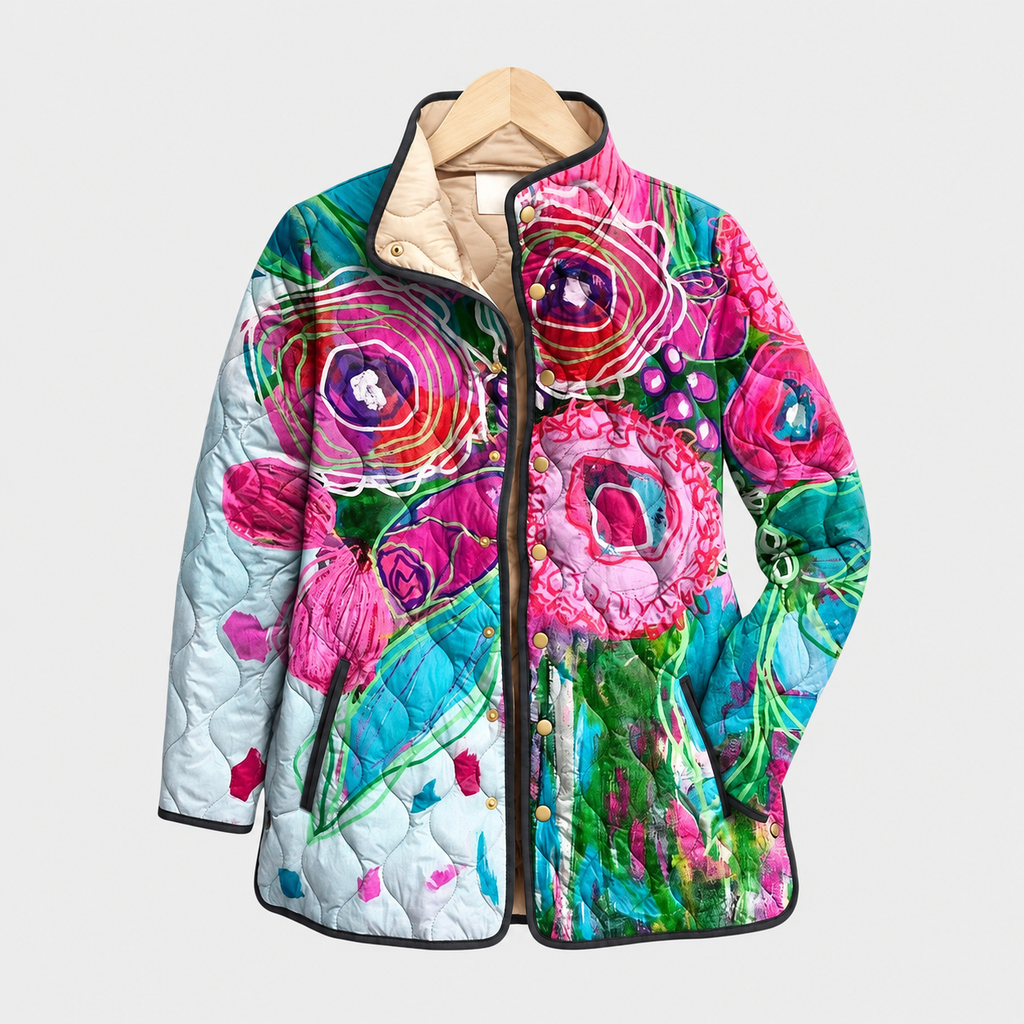 Sabrina™ | Watercolor Floral Quilted Jacket