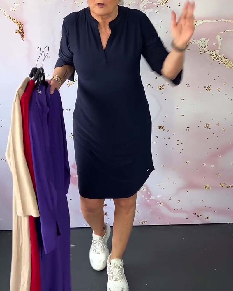 HANNE | ELEGANT DRESS WITH V-NECK