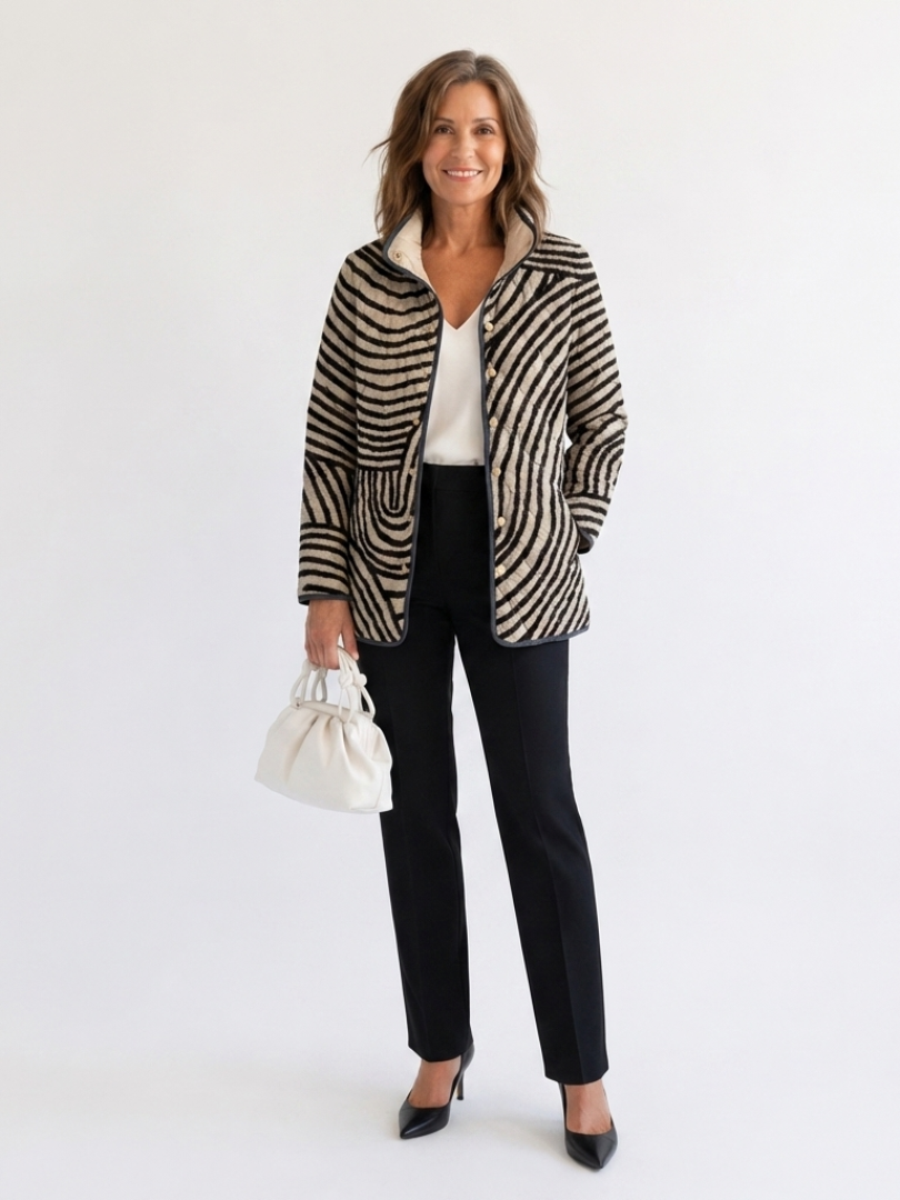 Sylvia™ | Hand-Drawn Circle Quilted Jacket