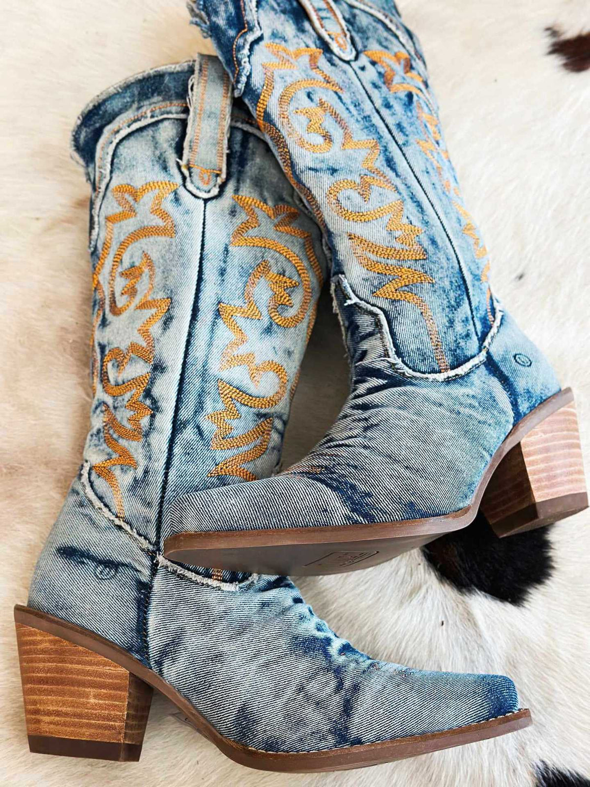ELOISE | DENIM WESTERN COWBOY BOOTS