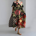 MEERI | ARTISTIC MAXI DRESS WITH VINTAGE FLORAL PRINT AND EFFORTLESS ELEGANCE