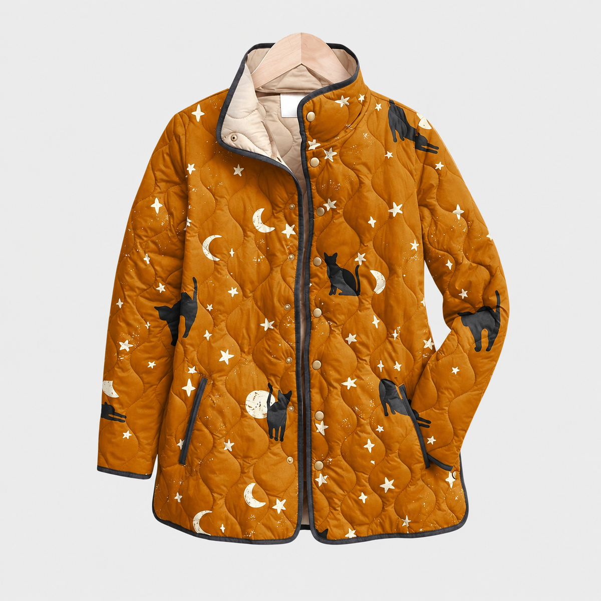 Sybil™ | Celestial Cat Quilted Jacket