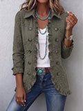 SIENNA | Ruffled Button-Front Jacket with Floral Detail