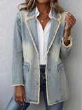 DIONNE | VINTAGE-STYLE OVERSIZED BLAZER WITH RAW EDGES