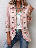 BETTANY | FLORAL RUFFLE BUTTON-FRONT JACKET